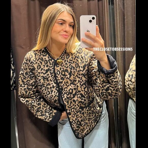 ZARA Leopard Print Jacket NWT - Picture 7 of 16